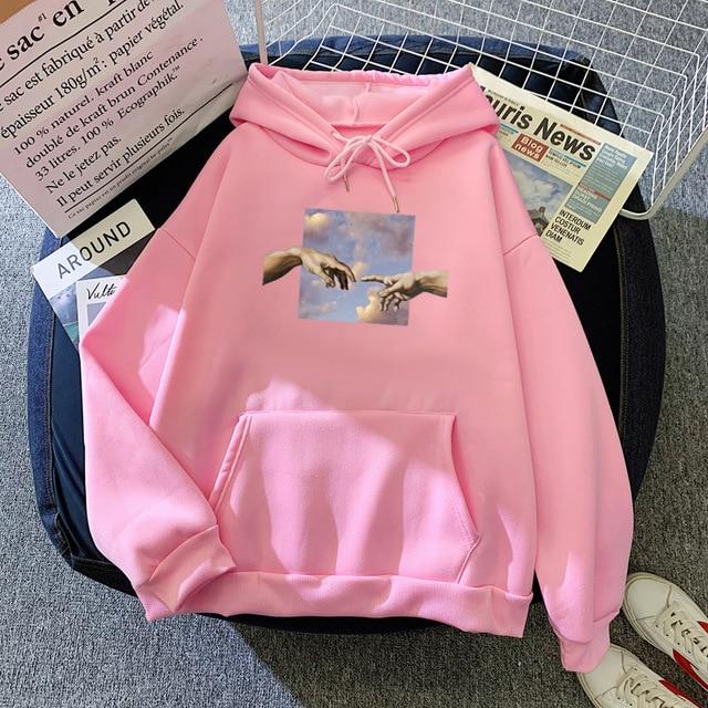 Aesthetic Connecting Hand Hoodie Hoodies & Sweatshirts Mr. Xiao's Store Cotton Candy Pink S 