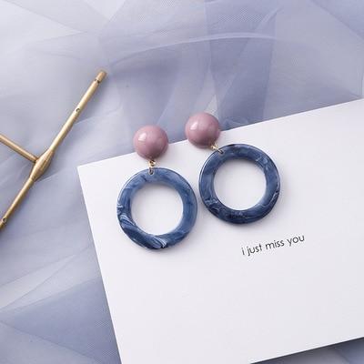 Blue Acrylic Earings - FashionAngelz