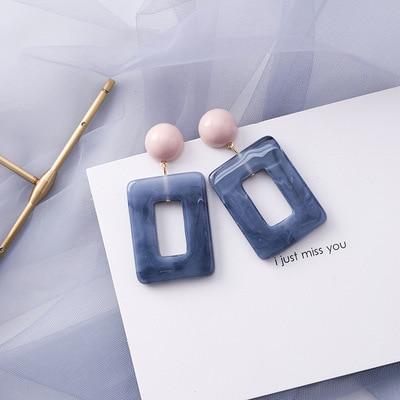 Blue Acrylic Earings - FashionAngelz
