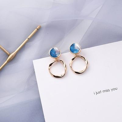 Blue Acrylic Earings - FashionAngelz