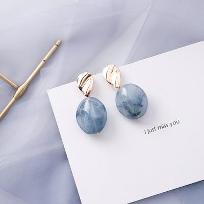 Blue Acrylic Earings - FashionAngelz