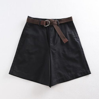 Vintage Wide Buckle Shorts - FashionAngelz