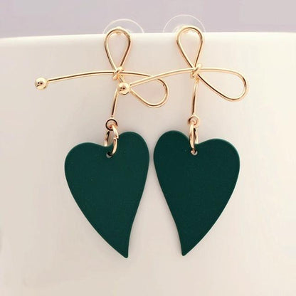Heart Drop Earrings - FashionAngelz