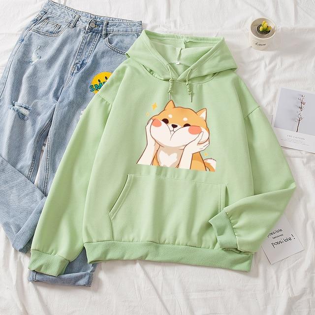 Cat Dreaming Pullover Hoodie Hoodies & Sweatshirts DLTUMclothing Store Green S 