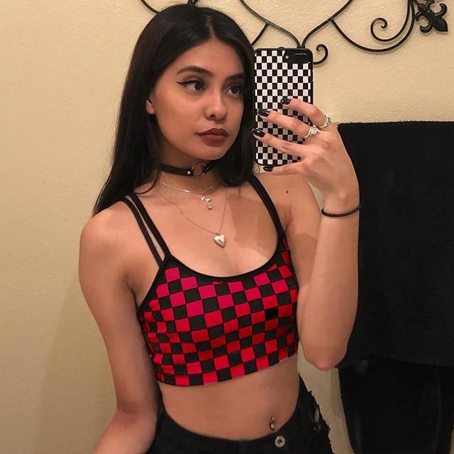 Plaid Checkered Tank Top - FashionAngelz