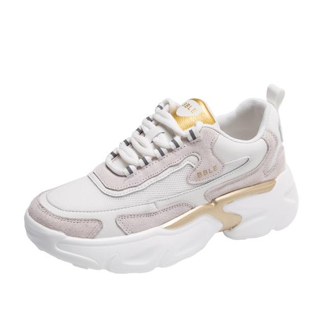 Suede Leather Sneakers Women's Vulcanize Shoes JIMMLY Store Beige 35 