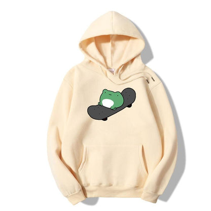 Skateboard Frog Vibes Hoodie Hoodies & Sweatshirts Shop5435238 Store Khaki XS 