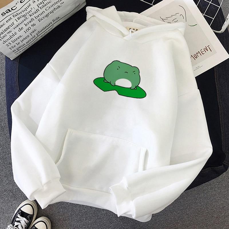 Angry Frog On Lily Pad Hoodie Hoodies & Sweatshirts TING&TAO Store Snow White S 