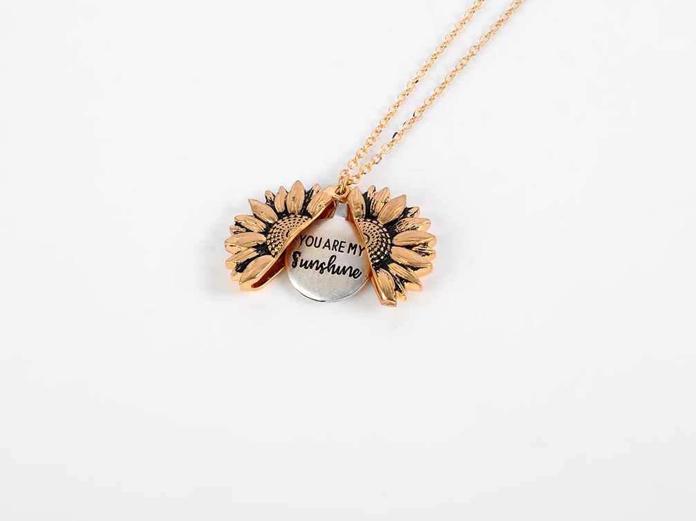 You Are My Sunshine Open Locket Necklace - FashionAngelz